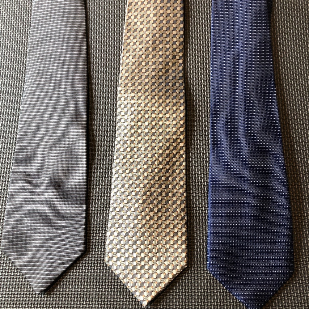 Men's Set of 3, 100% silk, designer ties -Calvin Klein, Valerie Garati and Izod-